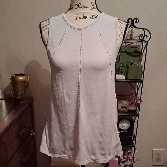 Athleta Tops - Athleta White Tank Top with Eyelet Detail Small